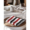 thumbnail image 6 of Red Black Stripe Cloth Napkins Set of 4 Reusable Dinner Napkins, Farmhouse Watercolor Modern Geometric Cocktail Napkin Washable Table Napkins for Wedding/Holiday Party/Baby Shower 20"x20", 6 of 7