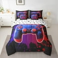 thumbnail image 2 of Castle Fairy Abstract Gradient Gamer Twin Bedding Sets 7-Piece for Female Men,Graffiti Splash Bedding Comforter Set Microfiber,Video Game Breathable Sheet Sets,Breathable Home Decor,Reversible, 2 of 8