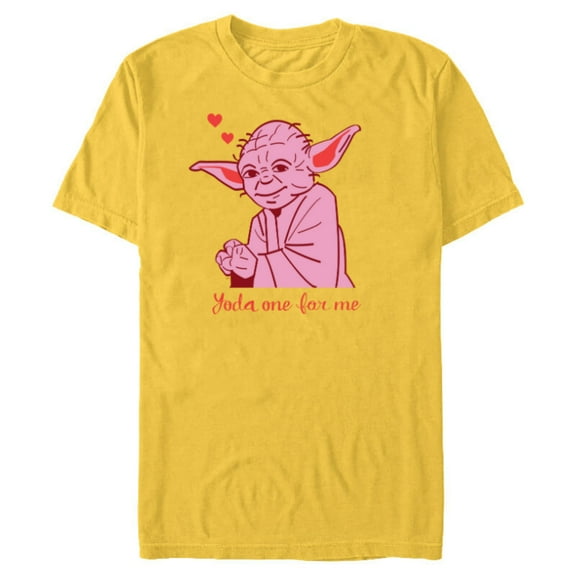 Star Wars Yoda One for Me Valentine’s Day Love Sweet Heart - Short Sleeve Blended T-Shirt for Adults - Customized-Yellow