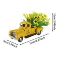 thumbnail image 2 of Christmas Vintage Flower Arrangement Truck Ornament, Farmhouse Rustic Metal Texture Truck Planter Retro Truck Decor, Rustic Vintage Truck Car Decorations Tabletop Decorative, 2 of 5