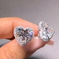 thumbnail image 2 of Elegant Heart 925 Silver Stud Earring Cubic Zircon Women Engagement Gifts A Pair, 2 of 5