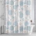 thumbnail image 2 of Summer Marine Life Bathroom Shower Curtain, Ocean Blue Coral Shells Coastal Conch Waterproof Washable Soft Bath Curtain for Bathtub Decor with 12 Hooks&Grommet, 72x72 Inch, 2 of 9