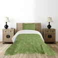 thumbnail image 4 of Ambesonne Olive Green Quilted Bedspread Set 2 Pcs, Rhombus Squares, Twin Size, Olive Green Coconut, 4 of 5