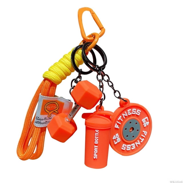 Conjunto de Regalo para Hombre, Llavero de Fitness con Barbell, Colgantes de Silicona de la Manzana Y la Taza de Agua, Encanto de la Bolsa de Gimnasio para Entrenadores Y Levantadores de Pesos Conjunt