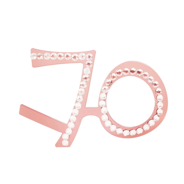 Gafas de cumpleaños Yinane Gafas de Diamantes de Imitación para adultos celebración 70 anteojos de año nuevo