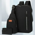 thumbnail image 5 of Ohufall Three-piece USB Charging Laptop Backpack Multi Functional Work Backpack For Men Students College Essentials Large Capacity Book Bags, 5 of 5