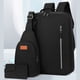 thumbnail image 4 of Mochila para portátil empresarial con carga USB | Set de 3 piezas Bolsos de pecho con hombro convertibles | Poliéster multifuncional antirrobo de gran capacidad | Múltiples compartimentos | Tamaños:, 4 of 4