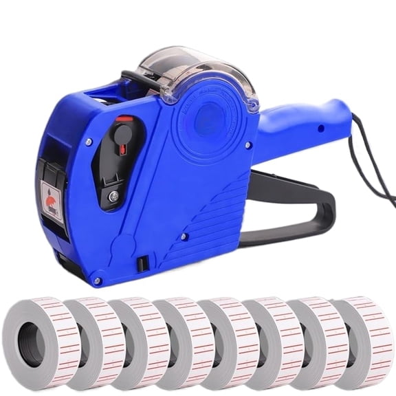 8-Digit Garvey Labeling Gun Kit - Heavy Duty Price Tag Gun with 11 Rolls (5500 Labels) & 2 Ink Rollers, Compatible with Garvey Tags