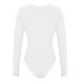 thumbnail image 4 of Black and Friday Clothing Sales Idoravan Bodysuits for Women Long Sleeve,Women's Long Sleeved Versatile Solid Color Fashion Tight Fitting Cutout Jumpsuit White XXL, 4 of 6