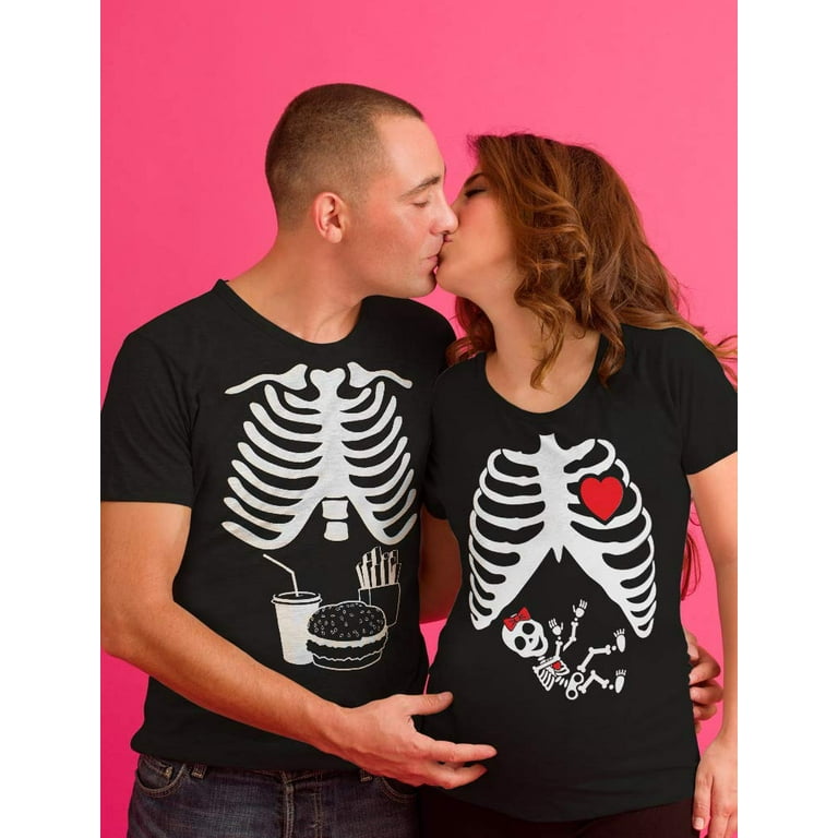 Halloween Pregnancy Baby Girl Xray Shirt Burger Skeleton Costume