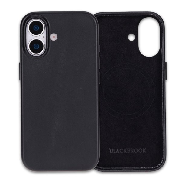 Blackbrook Funda De Cuero Para Iphone 17 - Arden Funda Delgada Hecha A Mano De Cuero De Plena Flor Compatible Con Magsafe Cámara Y Protección De Pantalla Elegante Caja De Regalo Negro