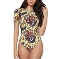 thumbnail image 2 of Picia Fashion Hippie Girl Womens One Piece Swimsuits Modest Tummy Control Bathing Suits Lace Up Slimming Swim Suit-Small, 2 of 9