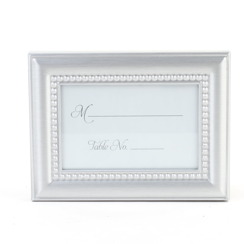 Koyal Wholesale 24Pack Beaded Frame Placecard Favor, Silver