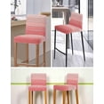 thumbnail image 5 of Ombre Pink Wooden Grain Bar Stool Covers Set of 2, Farmhouse Vintage Chic Textured Stretch Washable Bar Chair Covers with Backs, Removable Pub Counter Height Chair Cover for Kitchen Dining Room Cafe, 5 of 7