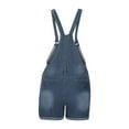 thumbnail image 5 of FAVIPT Bib Overalls Women Summer Casual Washed Denim Sleeveless Rolled Up Jean Shorts Jumpsuits Rompers, 5 of 8