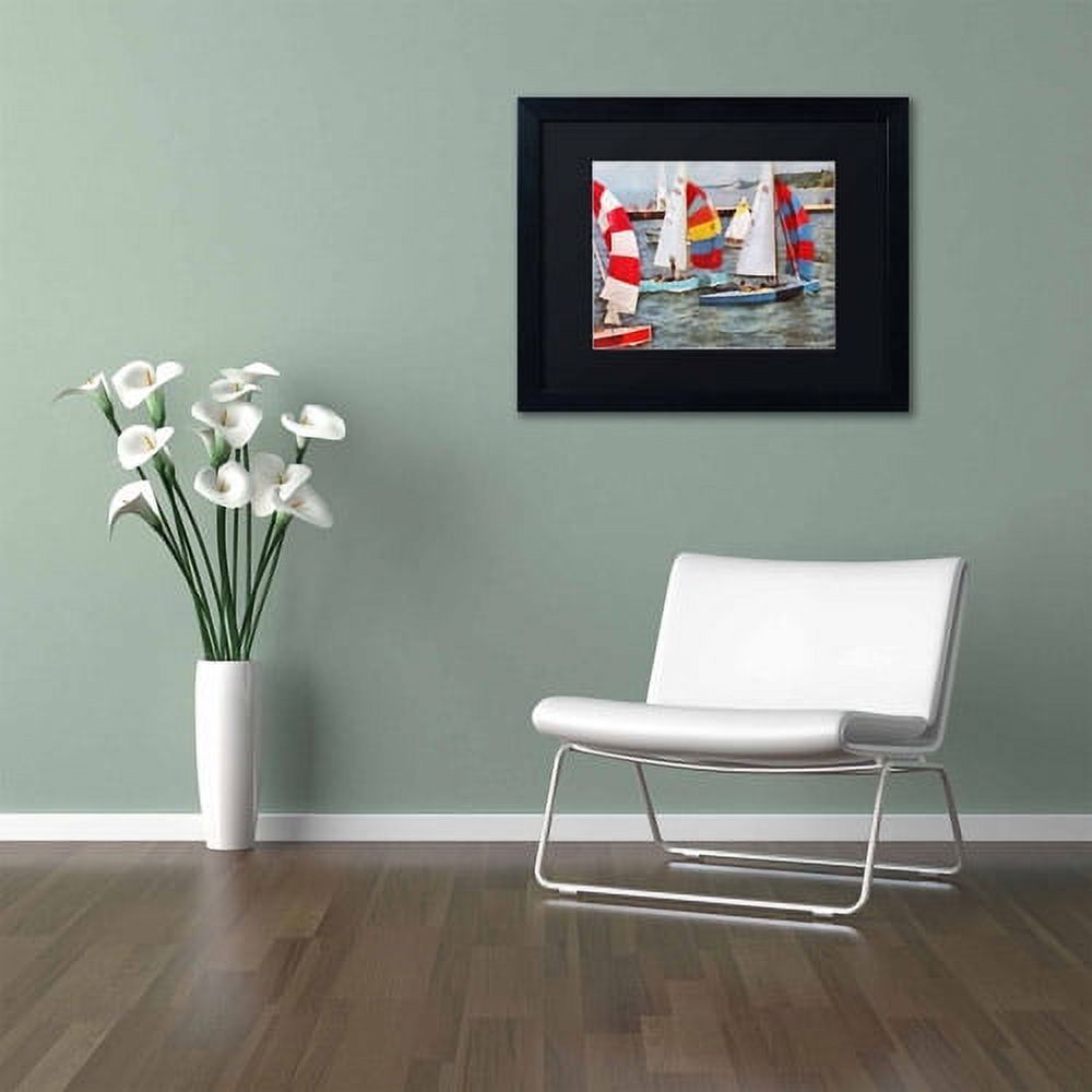 Trademark Fine Art "After the Regatta" Canvas Art by Michelle Calkins, Black Matte, Black Frame
