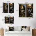 thumbnail image 4 of Designart "Vintage Tribal Glamour Gorgeous Boho Chic Woman I" Boho Woman Framed Wall Art Set Of 2 - Glam Black Gallery Wall Frame Set For Home Decor, 4 of 6