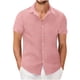 thumbnail image 2 of pstuiky Camisa de manga corta para hombre, Camisa informal de verano para hombre, de color liso, de manga corta y con solapa y botones. camisas casuales para hombre s, 2 of 6