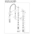 thumbnail image 6 of Kingston Brass GS1273BPL Bel-Air Double-Handle 2-Hole Deck-Mount Pre-Rinse Bridge Kitchen Faucet in Antique Brass, 6 of 8