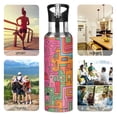 thumbnail image 7 of Yayeee 33oz Insulated Water Bottle Double Wall Stainless Steel with Flip Straw Lid, Art City, 7 of 7
