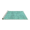 thumbnail image 2 of Ahgly Company Machine Washable Indoor Rectangle Oriental Turquoise Blue Industrial Area Rugs, 4' x 6', 2 of 4