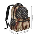 thumbnail image 2 of Zufioo USA Sunflower Flag Print Casual Student Backpack, Adjustable Shoulder Straps Multi-Function Multi-Pocket Sports Bag Travel Backpack, Unisex-One Size, 2 of 5