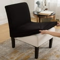 thumbnail image 5 of SHANNA Stretch Armless Chair Slipcovers, Water-Repellent Armless Accent Chair Covers Protector, Black, Set of 2, 5 of 9