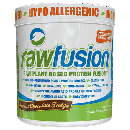 RawFusion Plant-Based Protein Powder, Peanut Chocolate Fudge, 1 Lb 15
