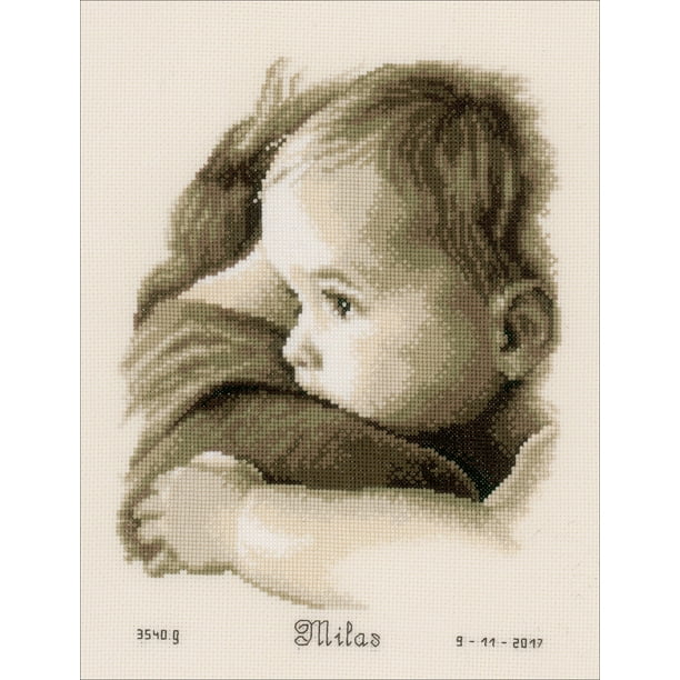 Vervaco Counted Cross Stitch Kit 8.75"X11.25"Baby Hug On Aida (14