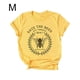 thumbnail image 1 of Camiseta de mujer con letras, manga corta, camiseta con cuello redondo, blusa de verano, amarillo, M Eigraketly AP002565-02, 1 of 5