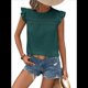 thumbnail image 2 of Top de Cuello Redondo y Mangas para Mujer, Verde Oscuro, Talla S, 2 of 5