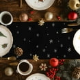 thumbnail image 5 of Black Christmas Dresser Scarf Farmhouse, Dining Table Decorations for Wedding/Parties, Xmas Tree Snowflake Farmhouse Table Runner 90 Inches Long for Kitchen Dining, 13 x 90 In, 5 of 9