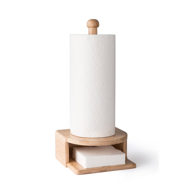 Bamboo Paper Towel and Napkin Holder by Everyday Solutions Upright