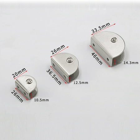 

2Pcs Stainless Steel Glass Clamp Holder for Window Balustrade Handrail Semicircle