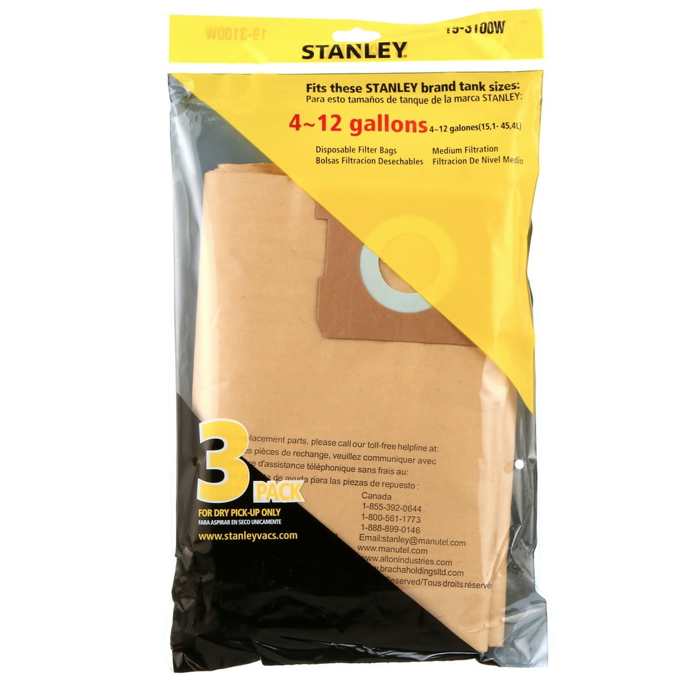 Stanley Vacuum Dust Bag for 412gal, and Are Available in a Convenient