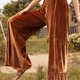 thumbnail image 3 of Pantalones casuales de moda y tendencia para mujer con terciopelo y volantes, pantalones de pierna ancha, pantalones para dama., 3 of 7