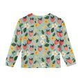 thumbnail image 3 of LTTVQM Fall Shirts for Kids Girls 7-8 Long Sleeve Cute Floral & Fruits Graphic T-Shirts with Pocket Casual Crew Neck Blouses Fashion Outfit Green 7-8 Years, 3 of 4