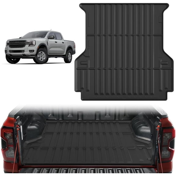 Nilight Truck Bed Mat 5 FT for Ford Ranger 2024 2025, TPE Heavy-Duty Pick-up Bed Liner for Ford Accessories, Anti-Slip Texture, All Weather Protection