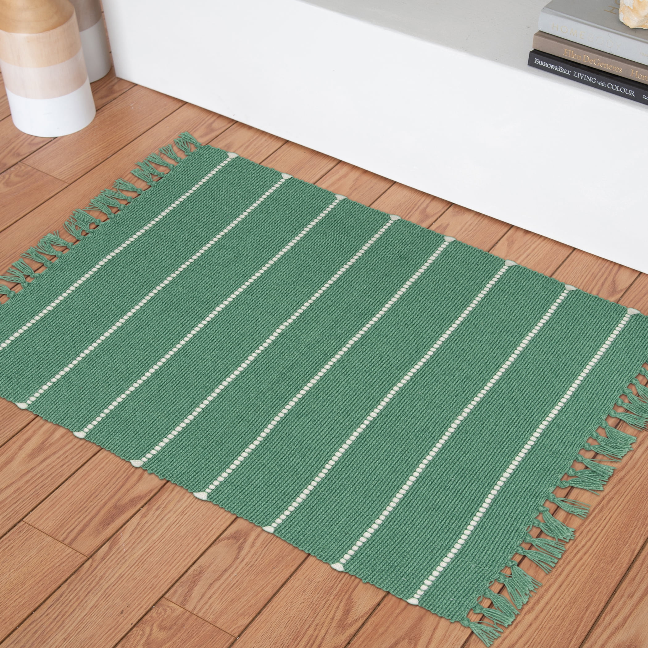 Mainstays by Becky G. & Alejandra Green Stripe Outdoor Accent Rug, 24" x 36"