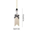 thumbnail image 2 of Black Wooden Christmas Hanging Tag With Bead, Writeable Drawable Gift Label For Tree Diy Ornament, Snowman Themed Holiday Decor, 2 of 6