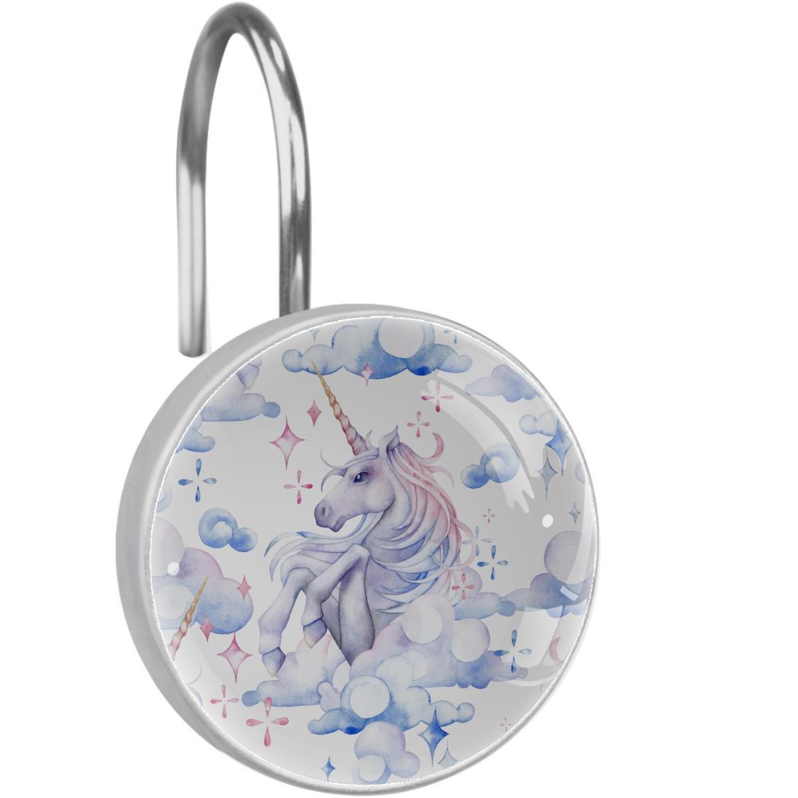 Unicorn Shower Curtain Hooks（Set of 12）for Home Hotel Shower Rods