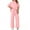 Pink, variant on Women 2 Piece Outfits 3/4 Batwing Sleeve Pullover Tops and Wide Leg Pants Casual Lounge Set