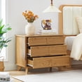 thumbnail image 5 of 3 Drawer Dresser for Bedroom, Modern Wood Chest of Drawers & Set of 2 Nightstand - Farmhouse Rustic Storage Cabinet, Sturdy for Living Room, Office（Oak 2pcs）, 5 of 10