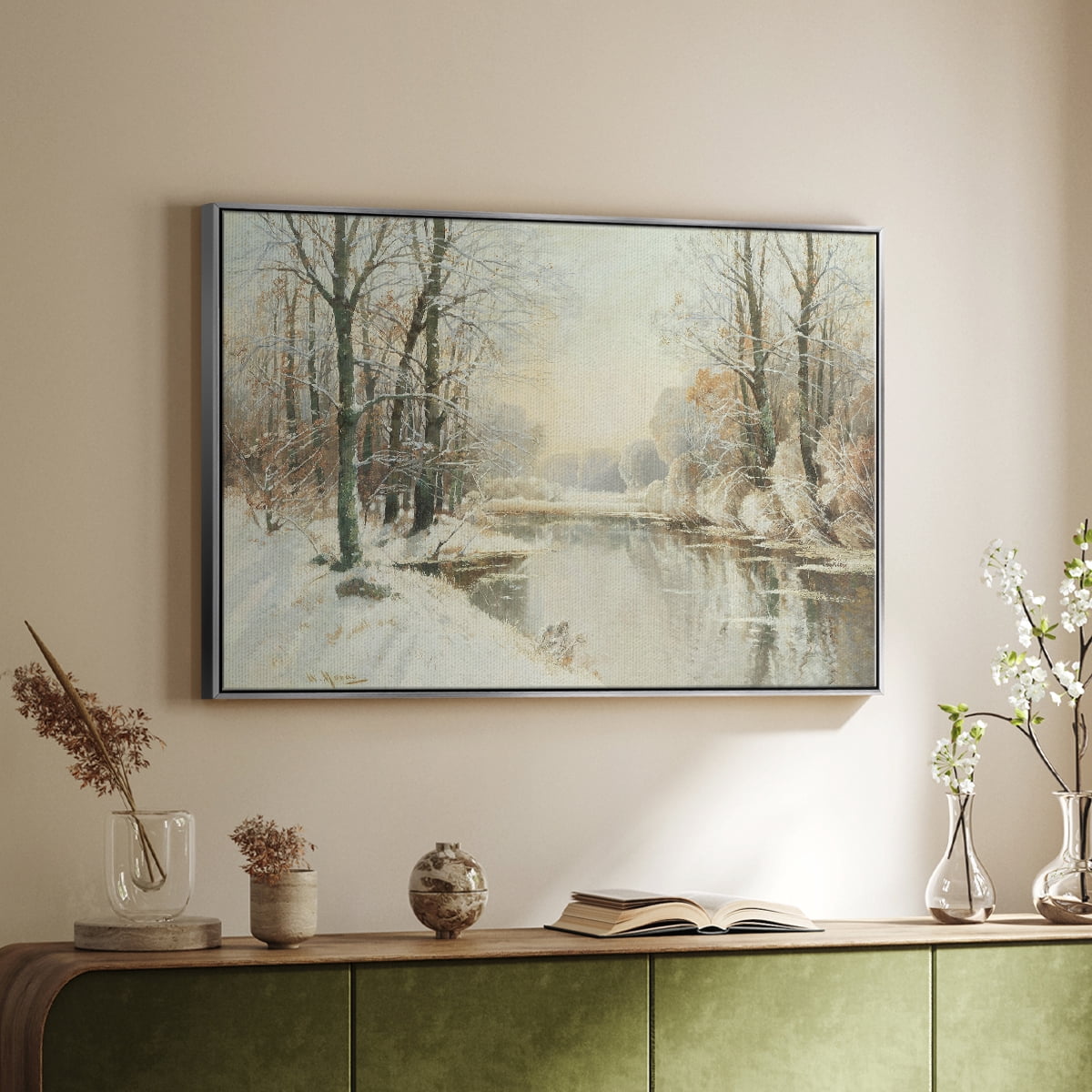 Vintage Landscape-CCLXXXII By Wexford Home Framed in Silver Wood Gallery Wrapped Canvas 17 in. x 25 in.