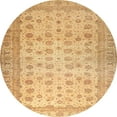 thumbnail image 1 of Ahgly Company Machine Washable Indoor Round Abstract Orange Area Rugs, 8' Round, 1 of 7