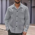 thumbnail image 2 of Veste Décontractée pour Hommes Manches Longues Cardigan Uni Chandail en Molleton Manteau Cargo de Vacances Extérieur Confortable Léger, 2 of 5