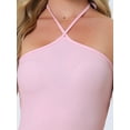 thumbnail image 5 of Unique Bargains Women's Halter Straps Sleeveless Tassels Evening Gown Bodycon Long Dress XS Light Pink, 5 of 6
