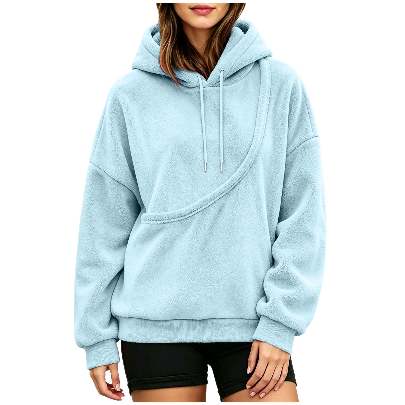 OYXSER Pet Pouch Hoodie for Women Cat Dog Carrier Hoodies Carrying Pet Pocket Pullover Sweatshirt Light Blue XL