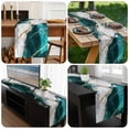 thumbnail image 6 of Marble Turquoise Table Runner 36 Inches Long, Abstract Gold White Brick Stone Motif Kitchen Coffee Dining Table Decoration for Home Party Birthday Wedding Home Decor 13x36 Inches, 6 of 8