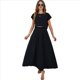 thumbnail image 1 of Conjunto de Falda de Verano para Mujer, 2 Piezas, Top de Corta, Cintura Elástica, Vestido con Bolsillos, Negro, Talla S, 1 of 9